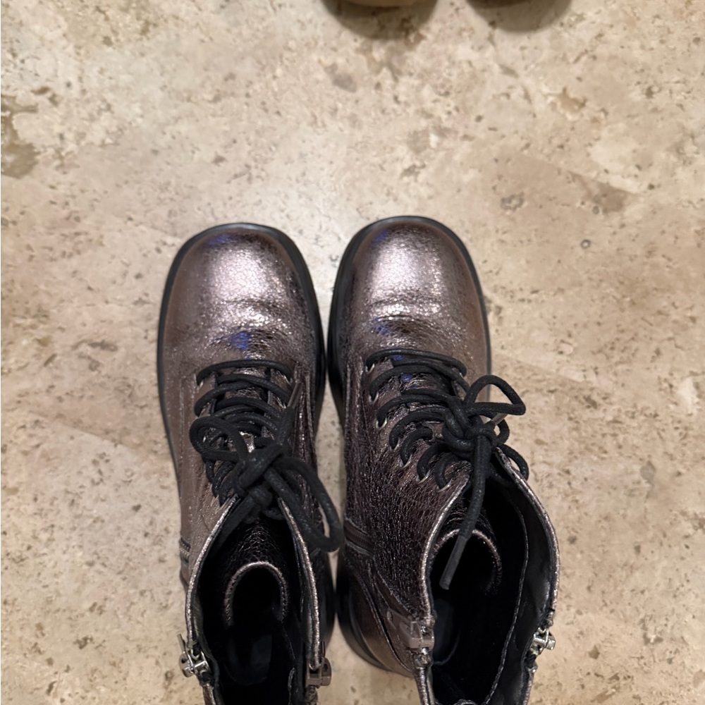 Steve Madden Metallic Lace-Up Boots - Picture 5 of 6